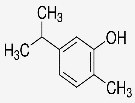 The structural formula of carvacrol